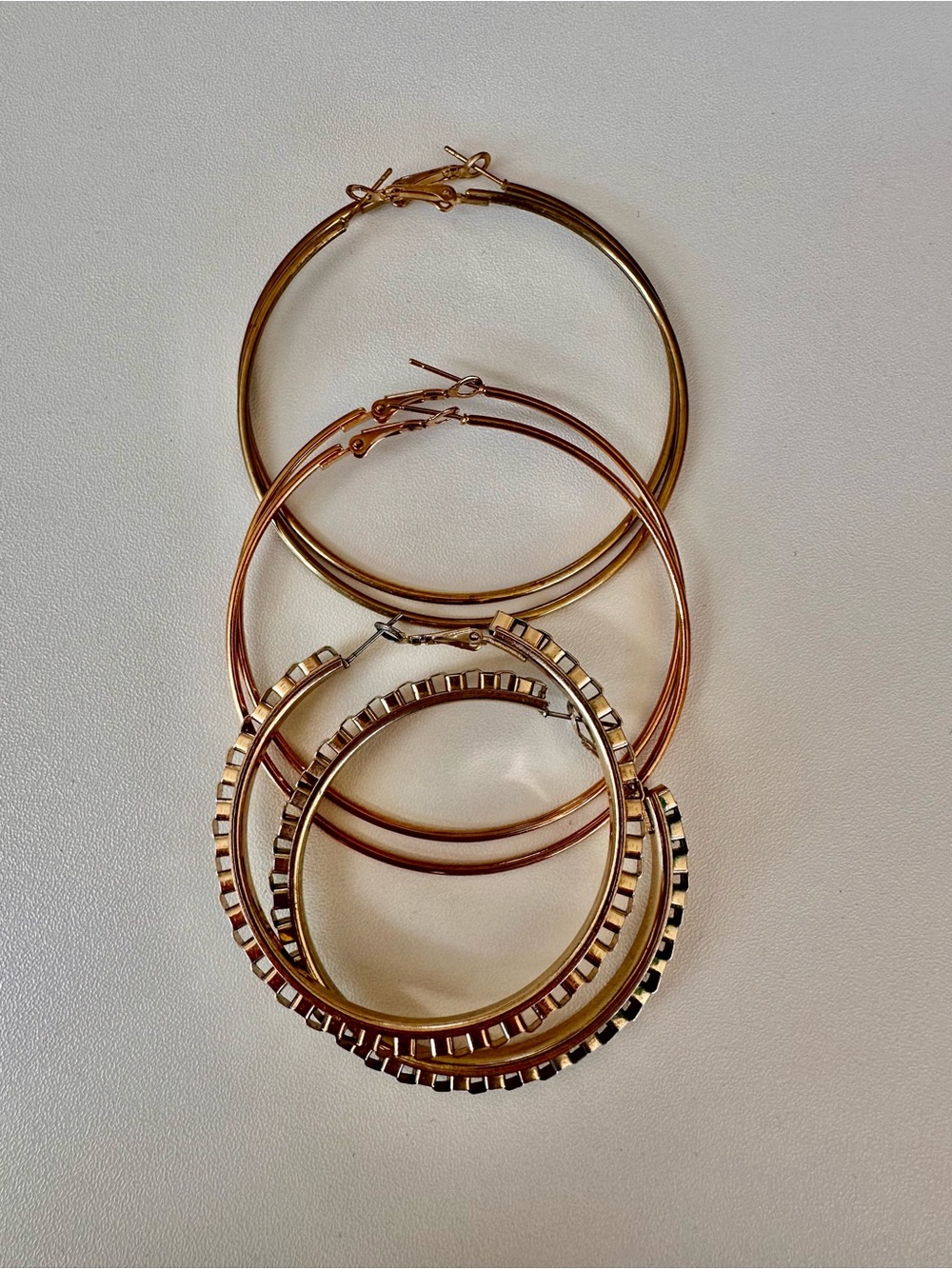 Vintage Gold-Tone Hoop Earring Set - Women Jewelry